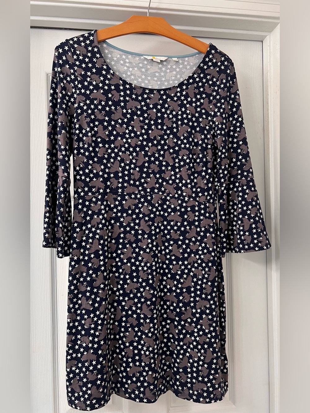 Boden Navy and White Star-Print Long Sleeve Dress Sz 8 🇺🇸
USA/ Casual